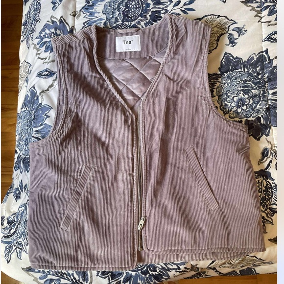 TNA carlaw corduroy purple vest size small oversized - Picture 11 of 11